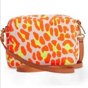 NWOT Clare V. Neon Orange Cat Suede Crossbody.